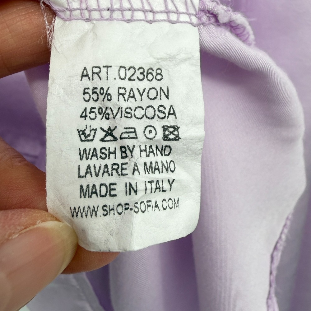 Sofia Made in Italy Top Shirt Blouse One Size Andy Off Shoulder Satin Coquette - Picture 13 of 14